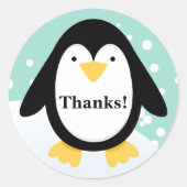 Penguin Party Dank u Stickers (Voorkant)