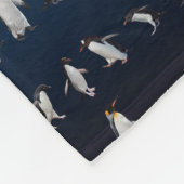 Penguin Party Fleece Deken (Donkerblauwe Mix) (Hoek)