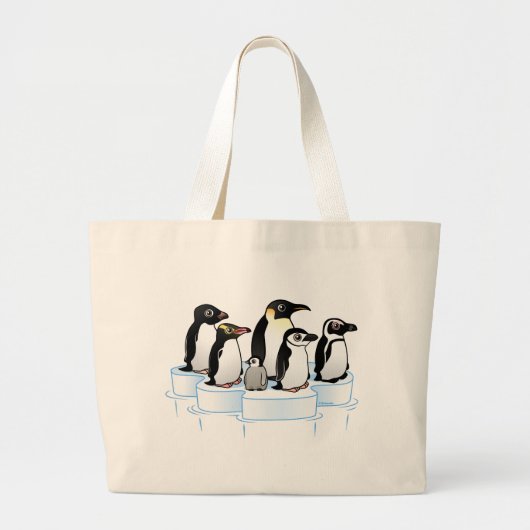 Penguin Party Grote Tote Bag (Voorkant)