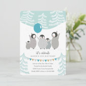 Penguin Party Kaart (Staand voorkant)