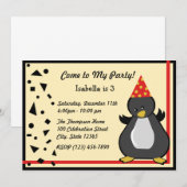 Penguin Party Kaart (Voorkant / Achterkant)