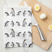 Penguin Party Keukenhanddoek (kies kleur) (Quarter Fold)