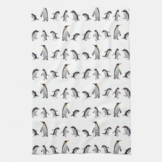 Penguin Party Keukenhanddoek (kies kleur) (Verticaal)