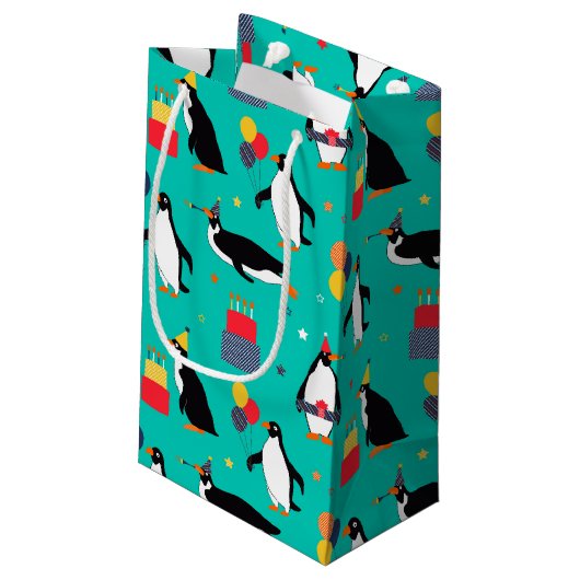 Penguin Party Klein Cadeauzakje (Achterkant Gekanteld)