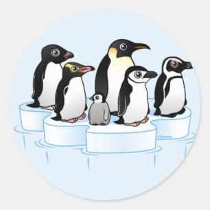 Penguin Party Ronde Sticker