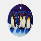 Penguin Party Round Ornament Winter Fun (Rechts)
