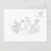 Penguin Party Uitnodiging Briefkaart (Achterkant)