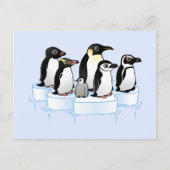 Penguin Party Uitnodiging Briefkaart (Voorkant)