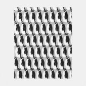 Penguin Pattern Gray Black White Fleece Deken (Voorkant)