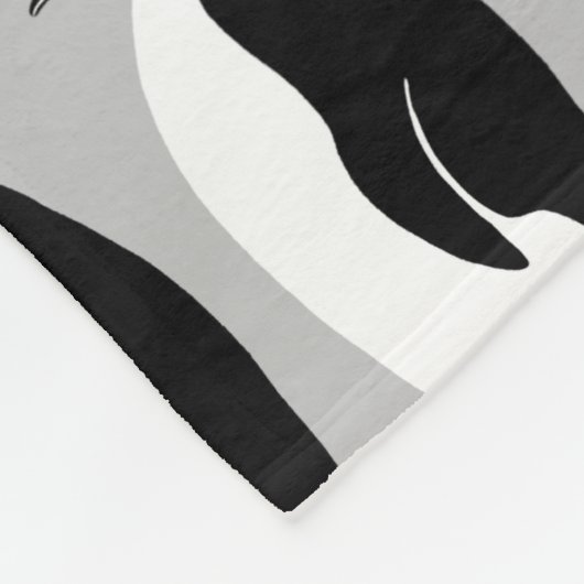 Penguin Pattern Gray Black White Fleece Deken (Hoek)