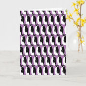 Penguin Pattern Paars Black White Kaart (Gele Bloem)