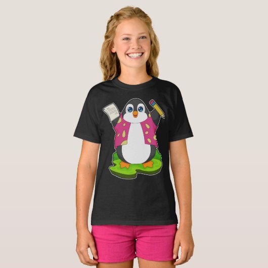 Penguin Pencil Paper School T-shirt (Voorkant volledig)