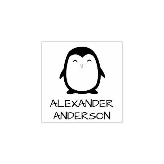 Penguin Personaliseren Rubberstempel (Afrduk)