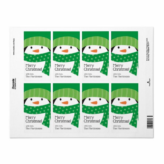 Penguin Personalized Etiket (Full Sheet)