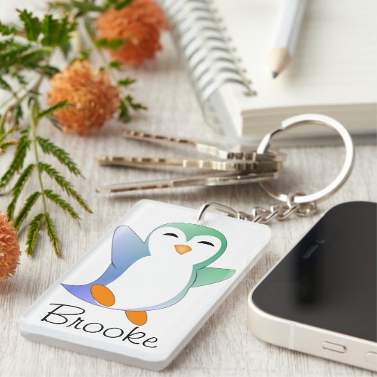 Penguin Personalized Sleutelhanger (Voorkant Rechts)