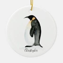 Penguin Personalized waterverf Ornament
