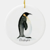 Penguin Personalized waterverf Ornament (Achterkant)