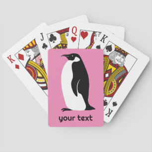 Penguin Pink Black White CUSTOM Animal Cute Pokerkaarten