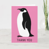 Penguin Pink Black White Hartelijk dank Kaart (Voorkant)