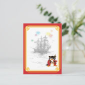 Penguin Pirate Briefkaart (Staand voorkant)