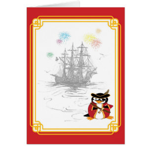 Penguin Pirate Card