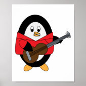 Penguin Plays Guitar Cute Poster (Voorkant)