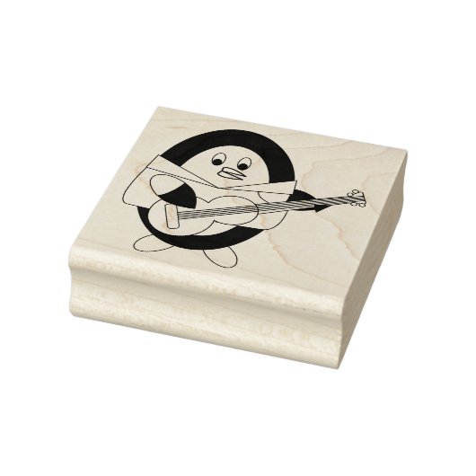 Penguin Plays Guitar Cute Rubberstempel (Stempel)