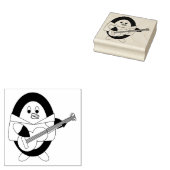 Penguin Plays Guitar Cute Rubberstempel (Gestempeld)