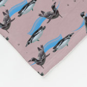 Penguin Pool Party Fleece Deken (Stoffig Roze) (Hoek)