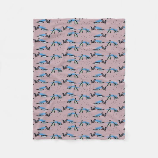 Penguin Pool Party Fleece Deken (Stoffig Roze) (Voorkant)