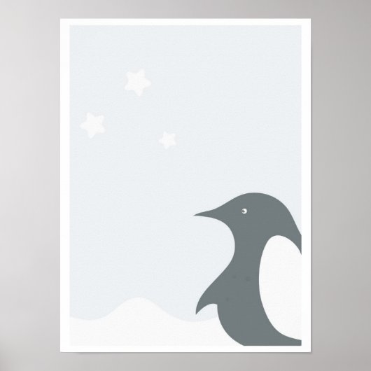 Penguin Poster.Art print voor kinderkamer (Voorkant)