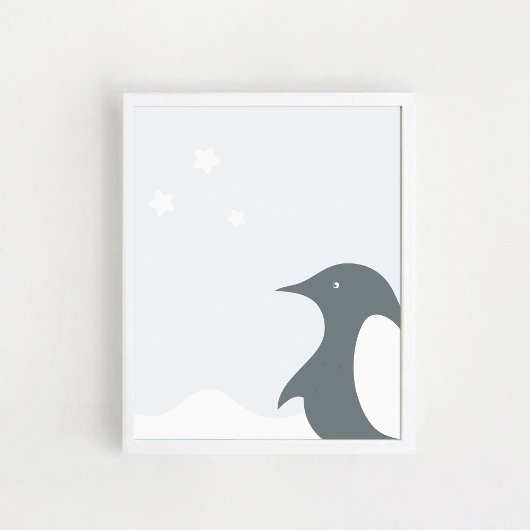 Penguin Poster.Art print voor kinderkamer