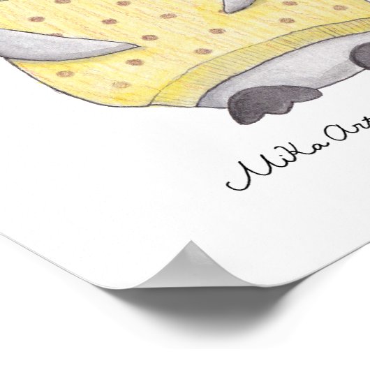 Penguin Poster Cute Happy Penguin Nursery Print (Hoek)