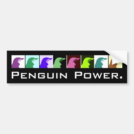Penguin Power Bumpersticker (Voorkant)