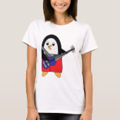 Penguin Pplay Bass Guitar Cute T-shirt (Voorkant)