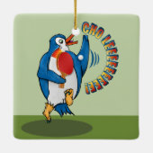 Penguin Pplay Ping Pong Keramisch Ornament (Achterkant)