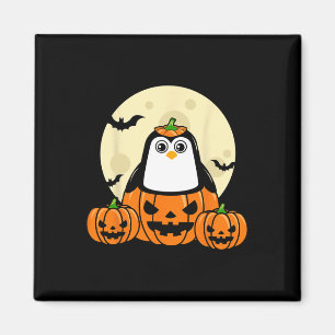 Penguin Pumpkin Moon Bats Costume Cute Easy Hallow Magneet