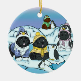 Penguin Puppy March Keramisch Ornament