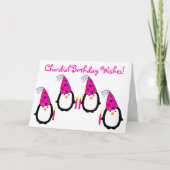 Penguin Quartet Verjaardag Kaart (Voorkant)