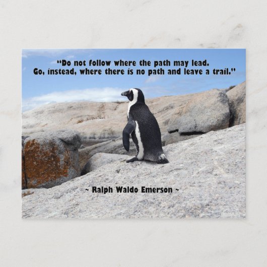 Penguin, Ralph Waldo Emerson Quote Briefkaart (Voorkant)