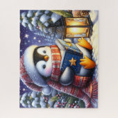 Penguin Reading Christmas Book Legpuzzel (Verticaal)