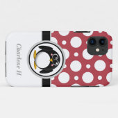 Penguin Red Assorted Polka Dots iPhone 5 Hoesje (Achterkant (horizontaal))