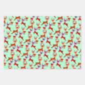 Penguin Reindeer Santa Claus Elf Kerstfeestdag Inpakpapier Vel (Voorkant 3)