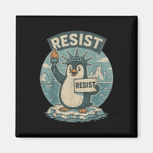 Penguin Resist Shirt Pinguïns protesteren tegen Gr Magneet (Voorkant)