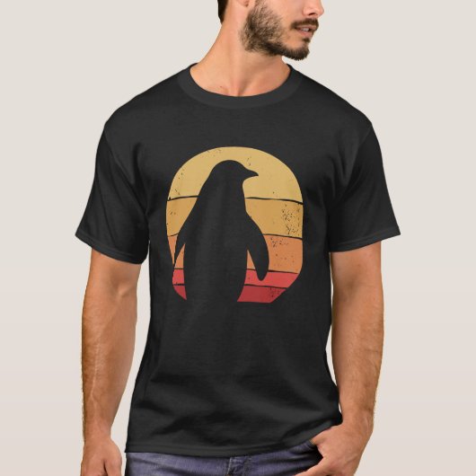  Penguin Retro 80s 70s Sunset Penguins Anim T-shirt (Voorkant)