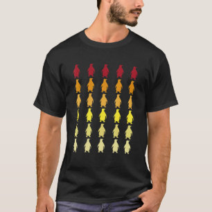 Penguin Retro Animal Patroon T-shirt