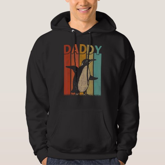 Penguin Retro Style  Papa Grafisch vaders Hoodie (Voorkant)
