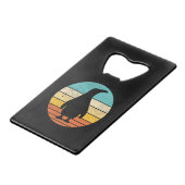 Penguin Retro  Sunset Creditkaart Flessenopener (Voorkant Gekanteld)