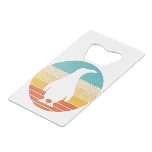 Penguin Retro  Sunset Creditkaart Flessenopener (Achterkant Gekanteld)