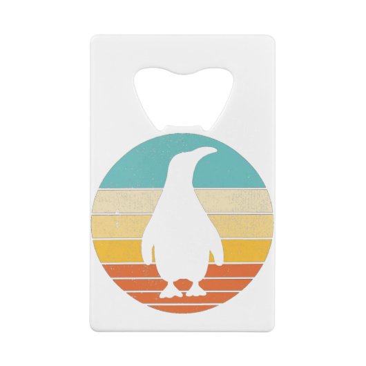 Penguin Retro Sunset Creditkaart Flessenopener (Achterkant)